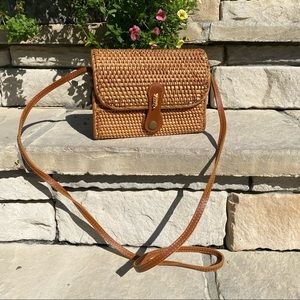 Straw Basket Weave rattan Crossbody Bali Bag